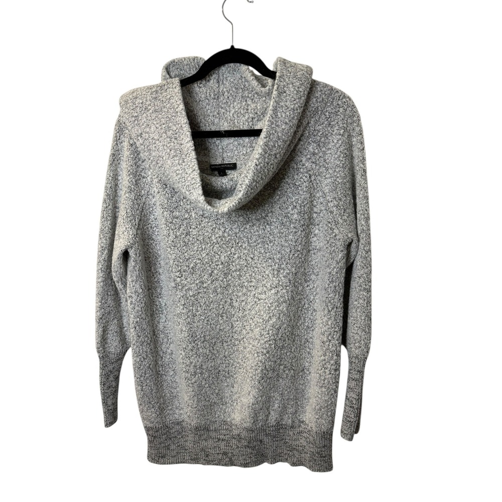 Banana Republic Womens Gray Textured Cowl Neck Sweater Size L Cozy Cottagecore